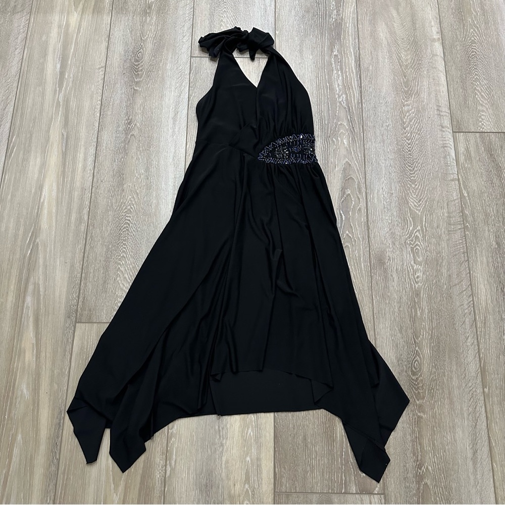 Black halter dress